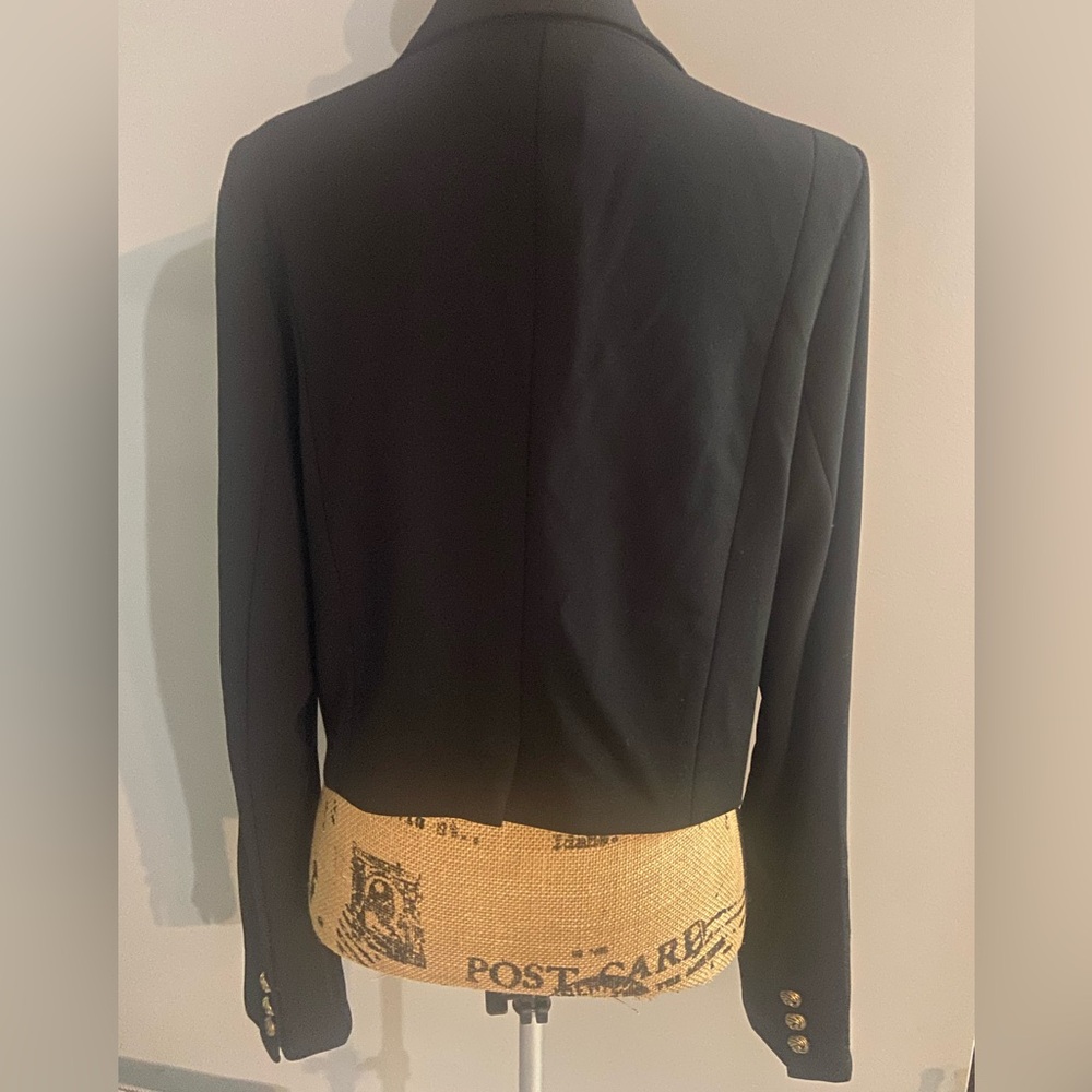 Aqua Black Blazer Sz XL with Gold Knot Button Accents - Picture 4 of 13